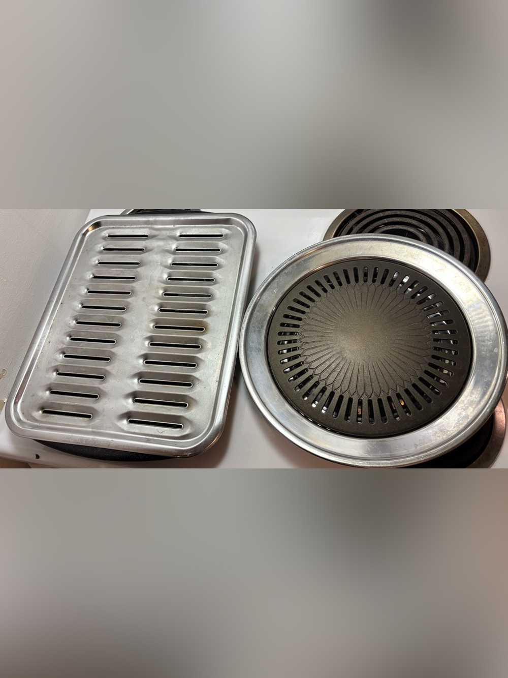 Vintage Cooking Pan Set 1 Stovetop Grill Pan & 1 Two Piece Broil Pan